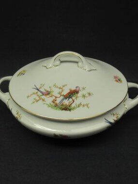 Bohemia Czechoslavakia China THE EATON Bird 8 3/4 Inch Covered Casserole Bowl